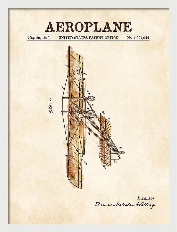 Aeroplane Walling Watercolor Patent Us1004944