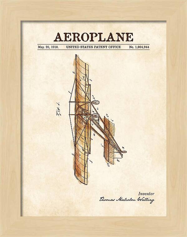 Aeroplane Walling Watercolor Patent Us1004944