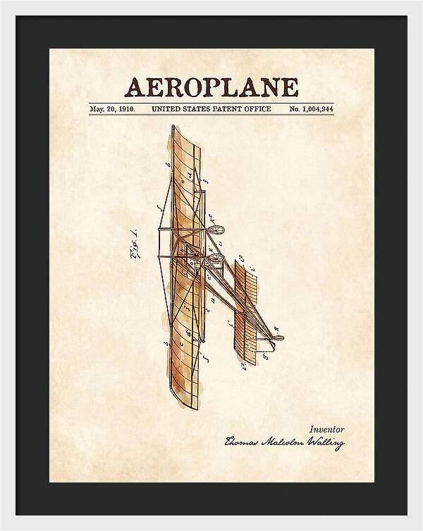 Aeroplane Walling Watercolor Patent Us1004944