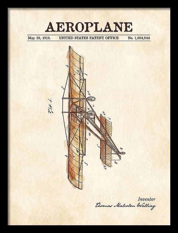Aeroplane Walling Watercolor Patent Us1004944