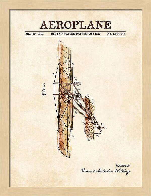 Aeroplane Walling Watercolor Patent Us1004944