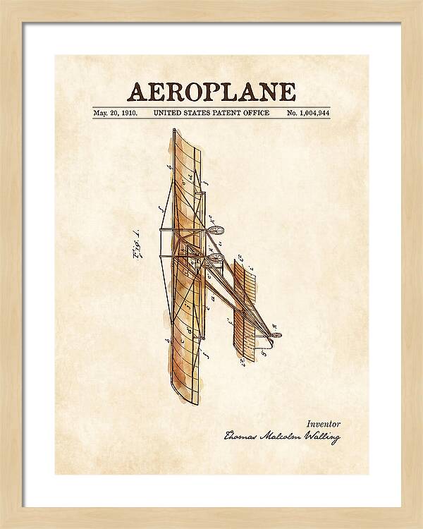 Aeroplane Walling Watercolor Patent Us1004944