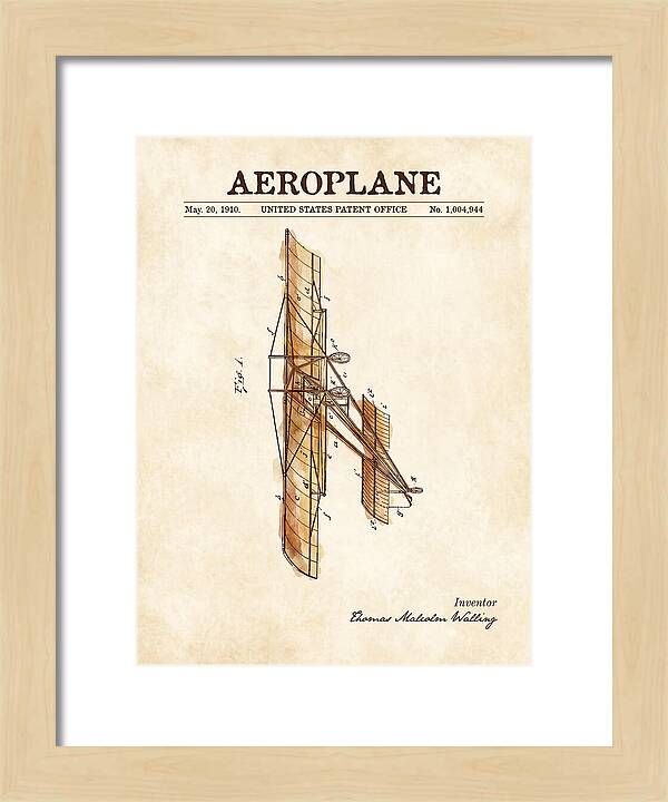 Aeroplane Walling Watercolor Patent Us1004944