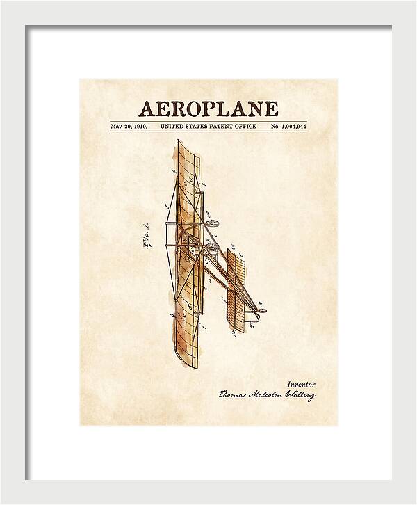 Aeroplane Walling Watercolor Patent Us1004944