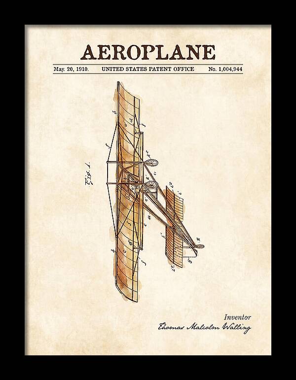 Aeroplane Walling Watercolor Patent Us1004944