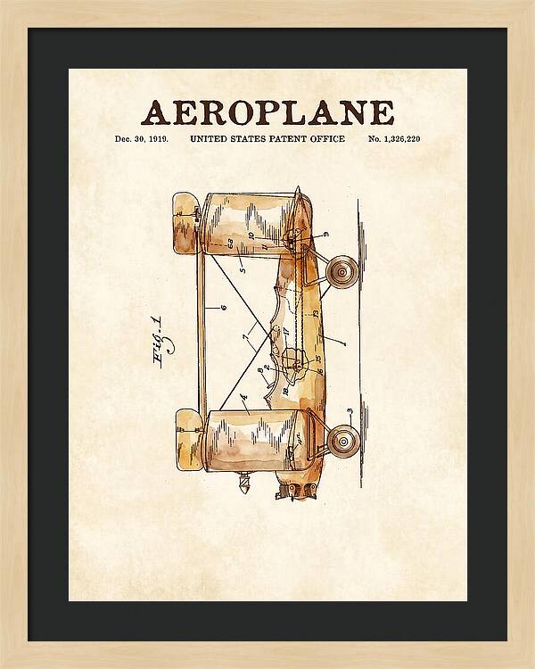 Aeroplane Walling Watercolor Patent Us1326220