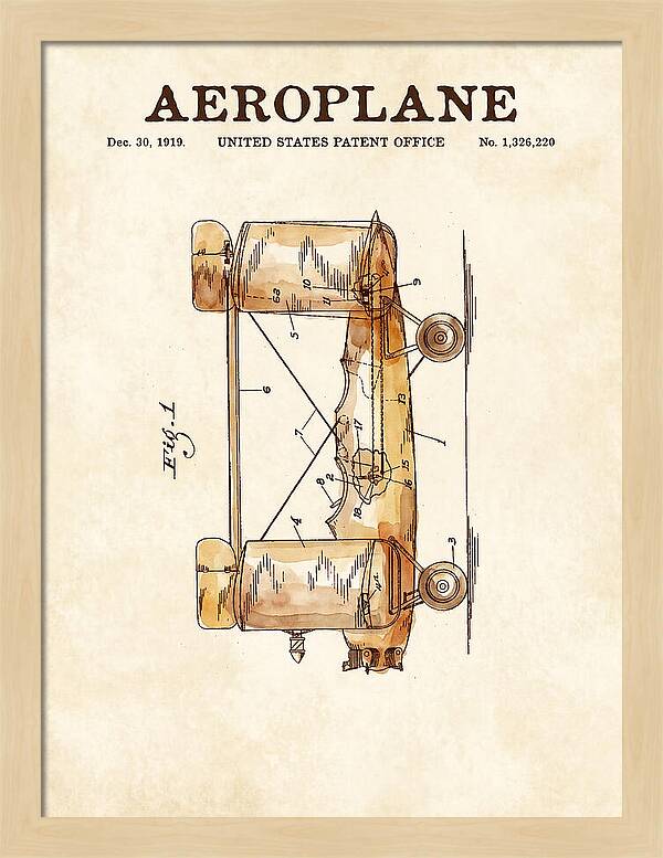 Aeroplane Walling Watercolor Patent Us1326220