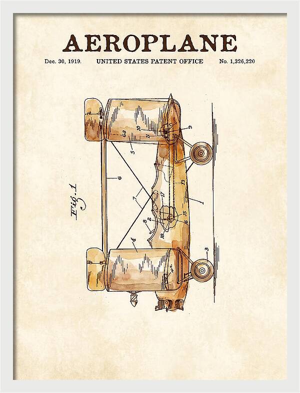 Aeroplane Walling Watercolor Patent Us1326220