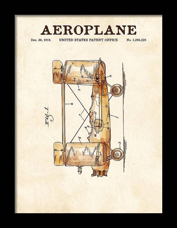 Aeroplane Walling Watercolor Patent Us1326220