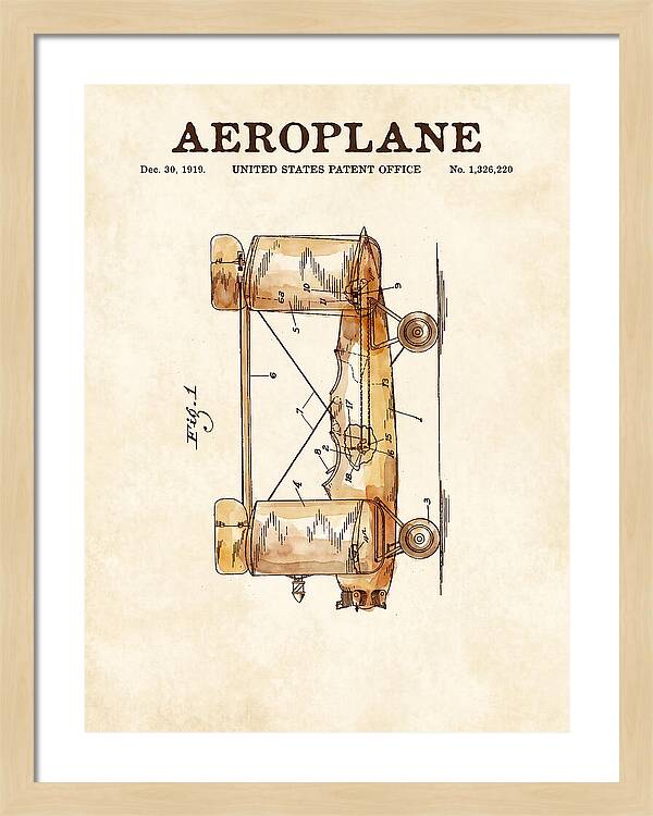 Aeroplane Walling Watercolor Patent Us1326220