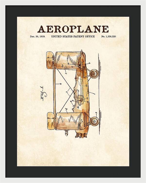 Aeroplane Walling Watercolor Patent Us1326220