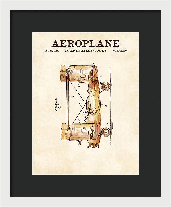 Aeroplane Walling Watercolor Patent Us1326220