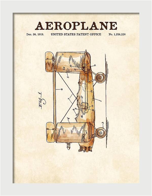 Aeroplane Walling Watercolor Patent Us1326220