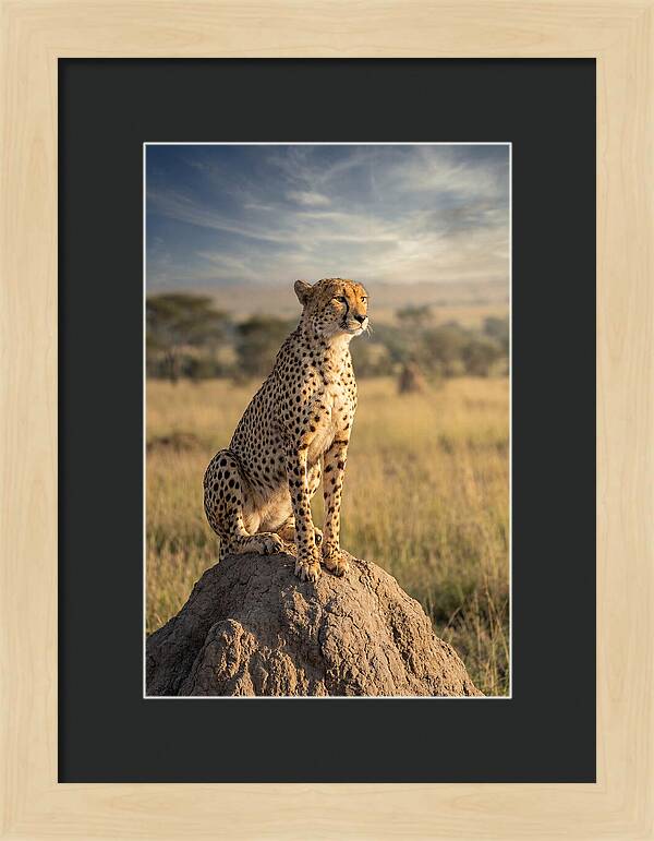 African Cheetah On Mound