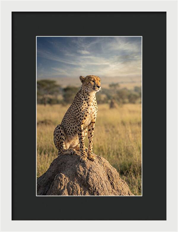 African Cheetah On Mound