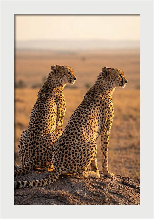 African Cheetah Pair Scanning