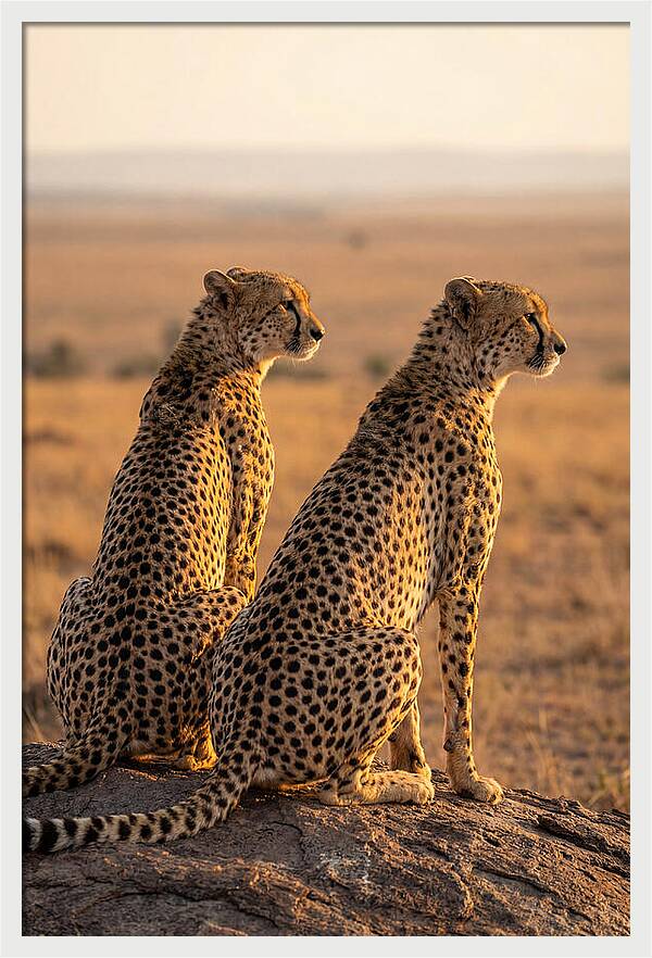 African Cheetah Pair Scanning