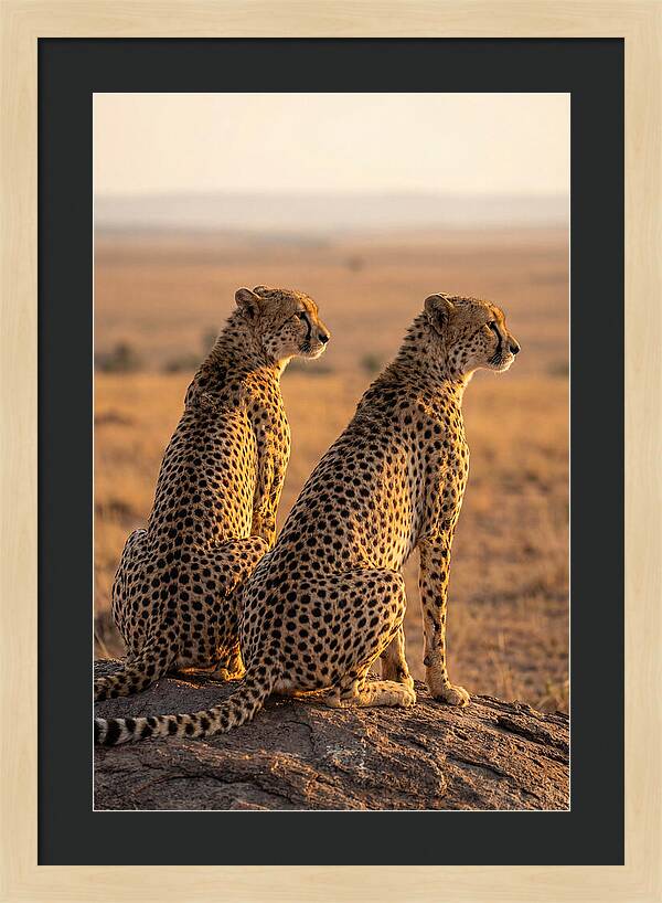 African Cheetah Pair Scanning