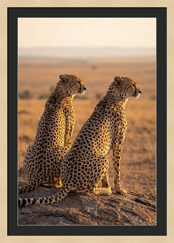 African Cheetah Pair Scanning