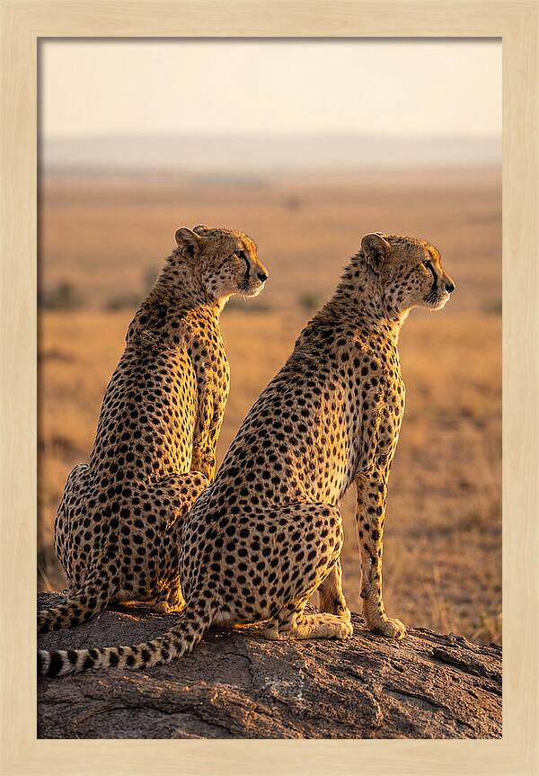 African Cheetah Pair Scanning