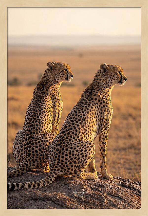 African Cheetah Pair Scanning