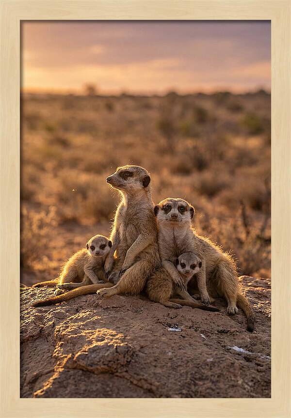 African Meerkats Enjoying The Sun
