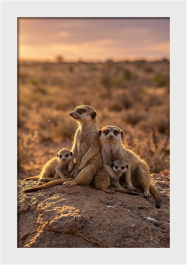 African Meerkats Enjoying The Sun