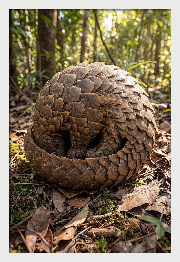African Pangolin In Defense