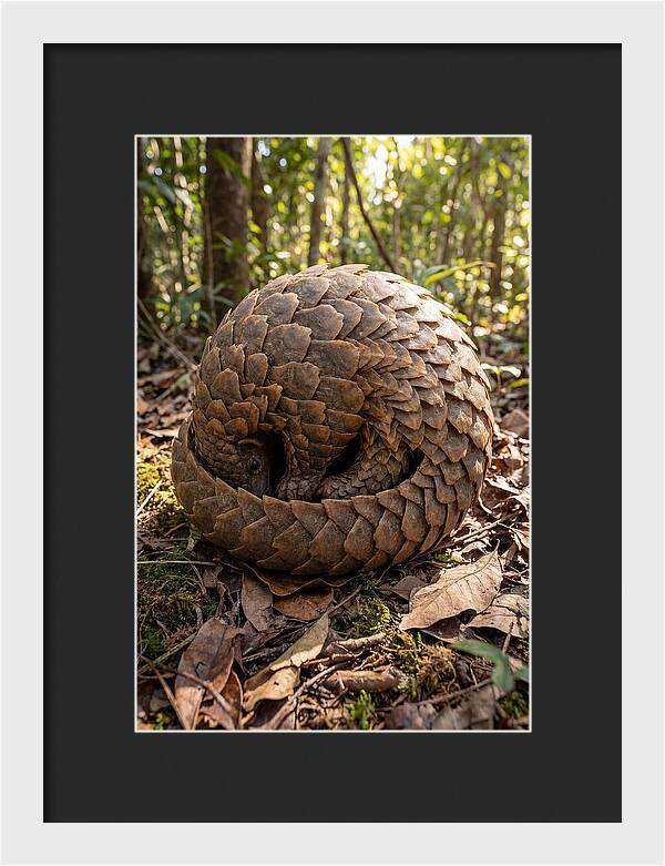 African Pangolin In Defense