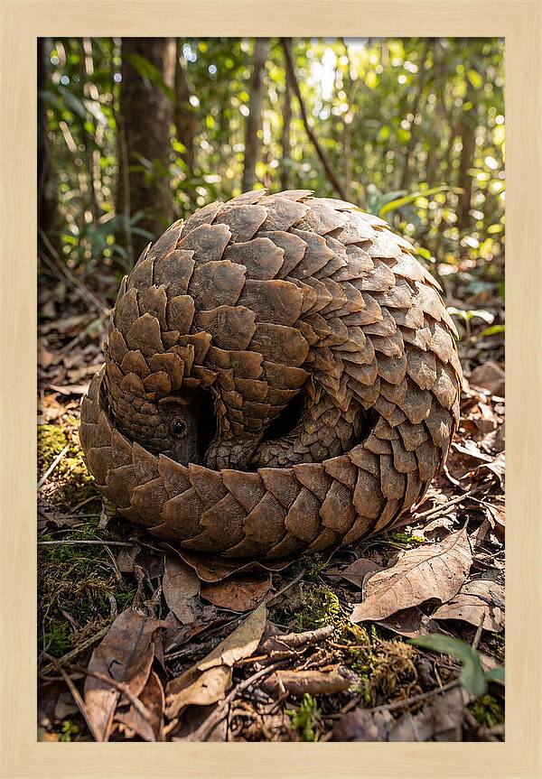 African Pangolin In Defense