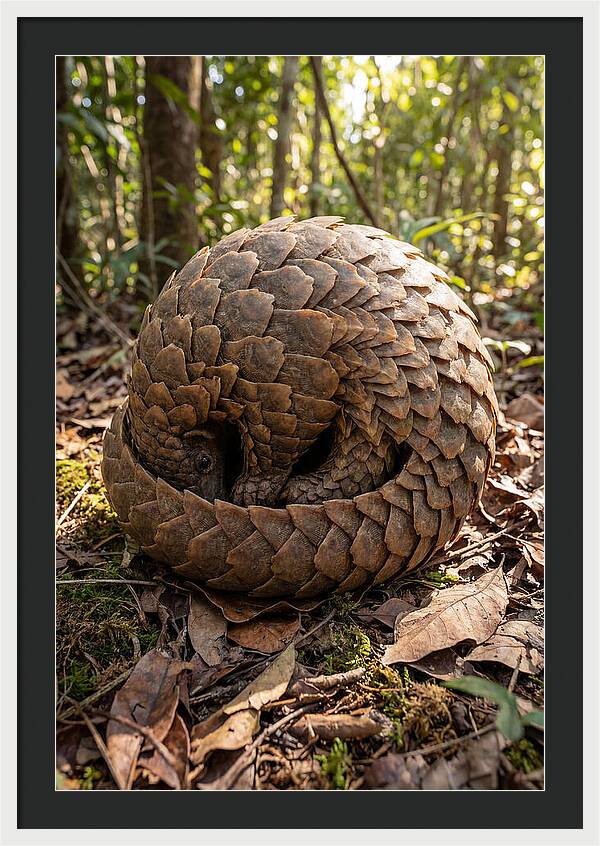 African Pangolin In Defense