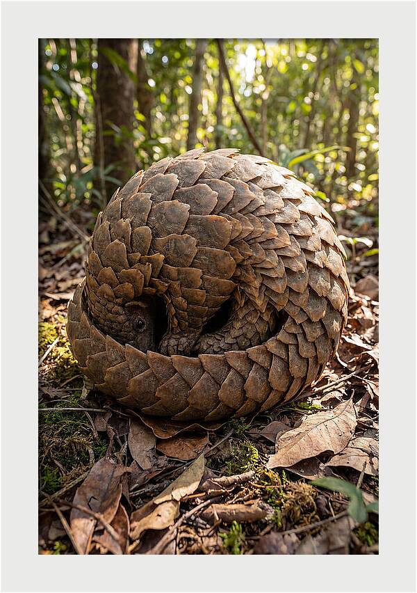 African Pangolin In Defense