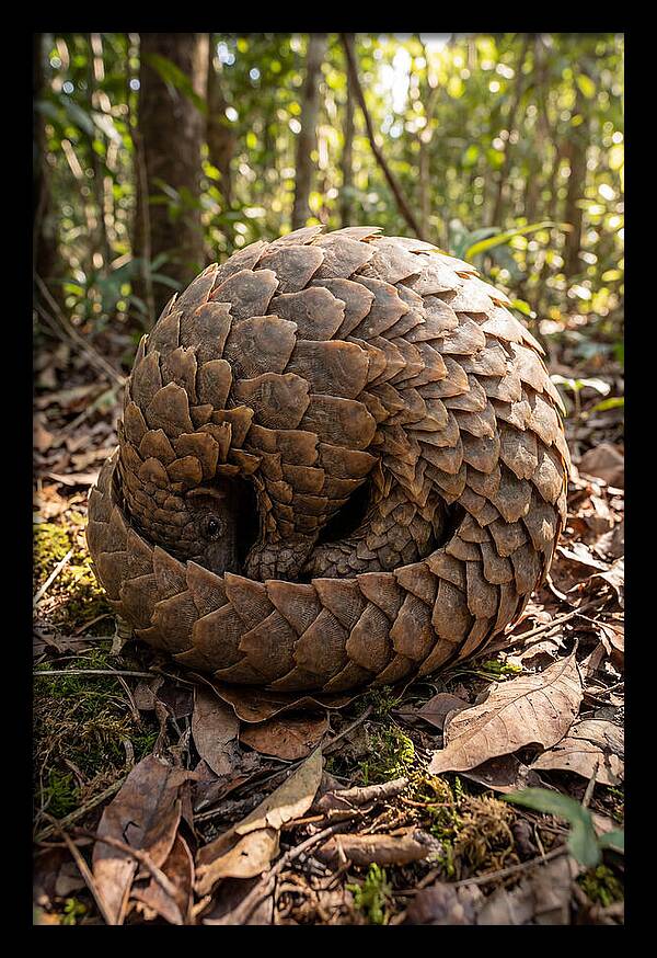 African Pangolin In Defense