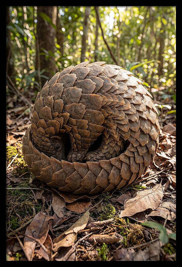 African Pangolin In Defense