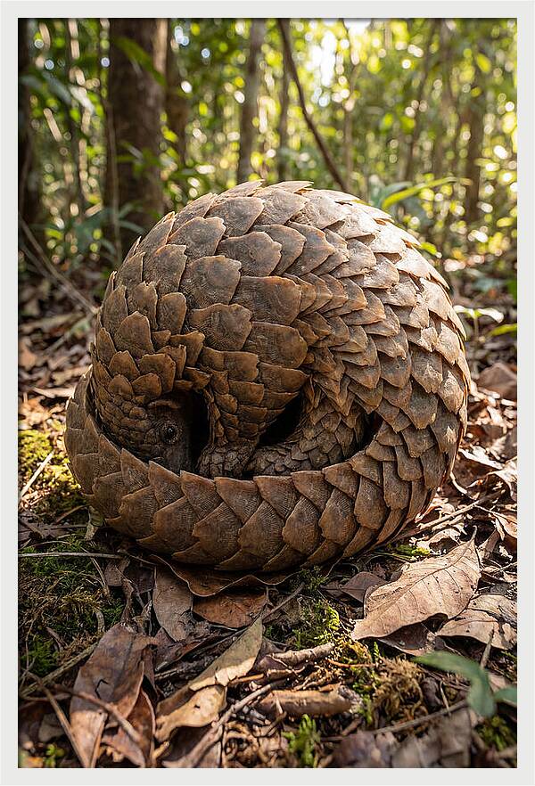 African Pangolin In Defense