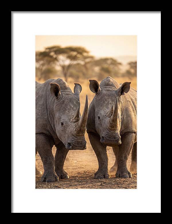 African Rhinos In Harmony