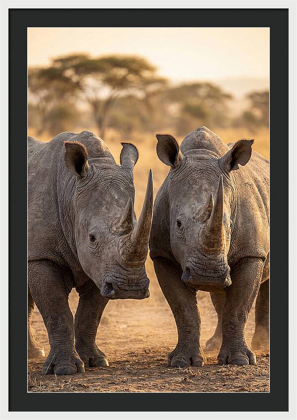 African Rhinos In Harmony