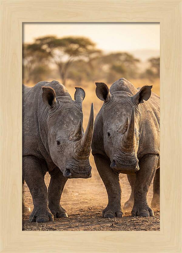 African Rhinos In Harmony