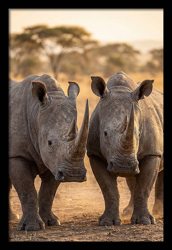 African Rhinos In Harmony