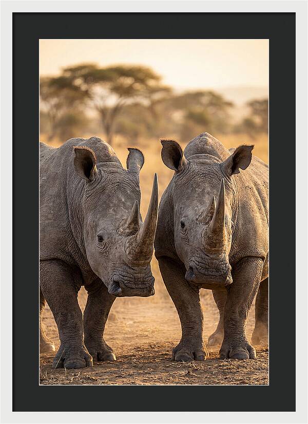 African Rhinos In Harmony