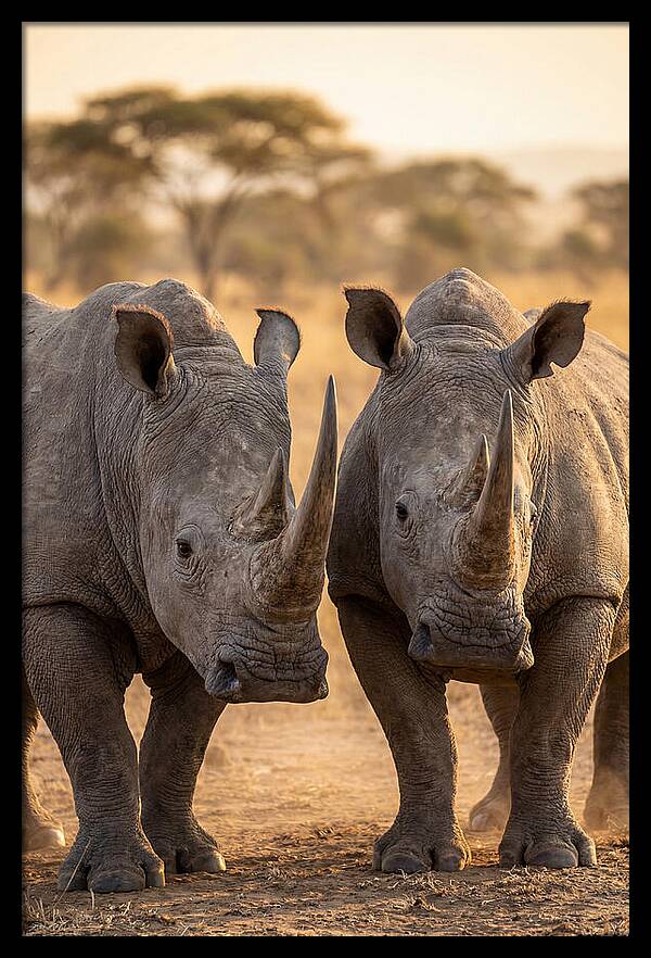 African Rhinos In Harmony