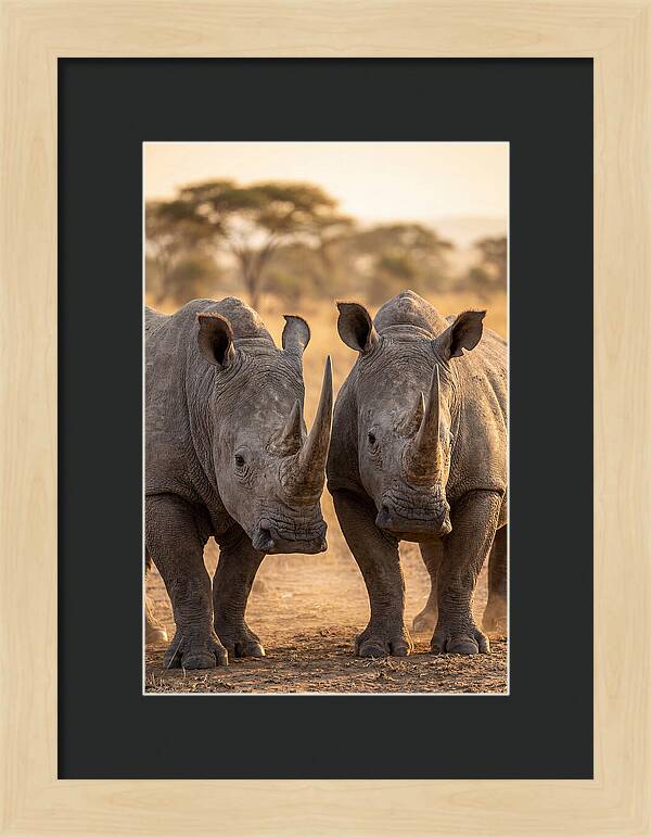 African Rhinos In Harmony