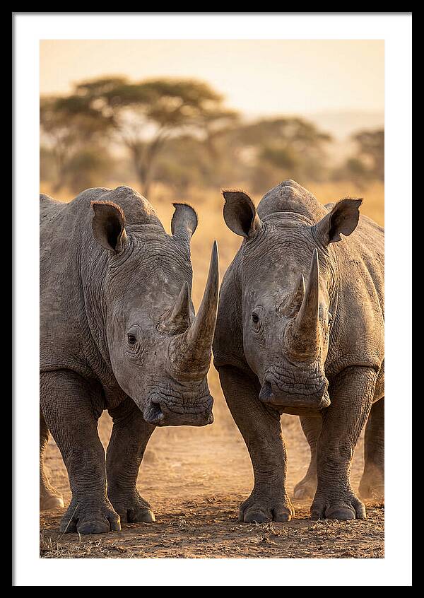 African Rhinos In Harmony