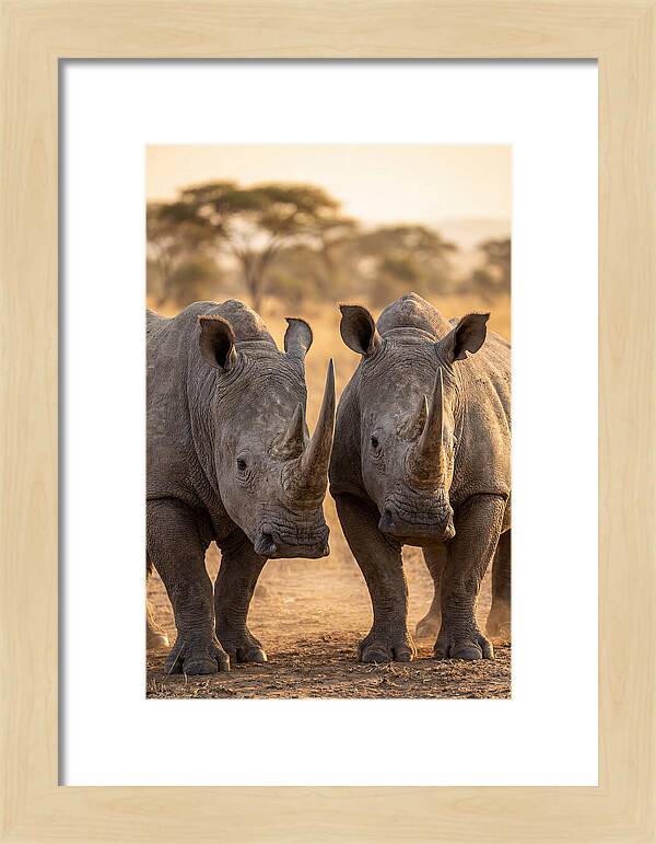 African Rhinos In Harmony
