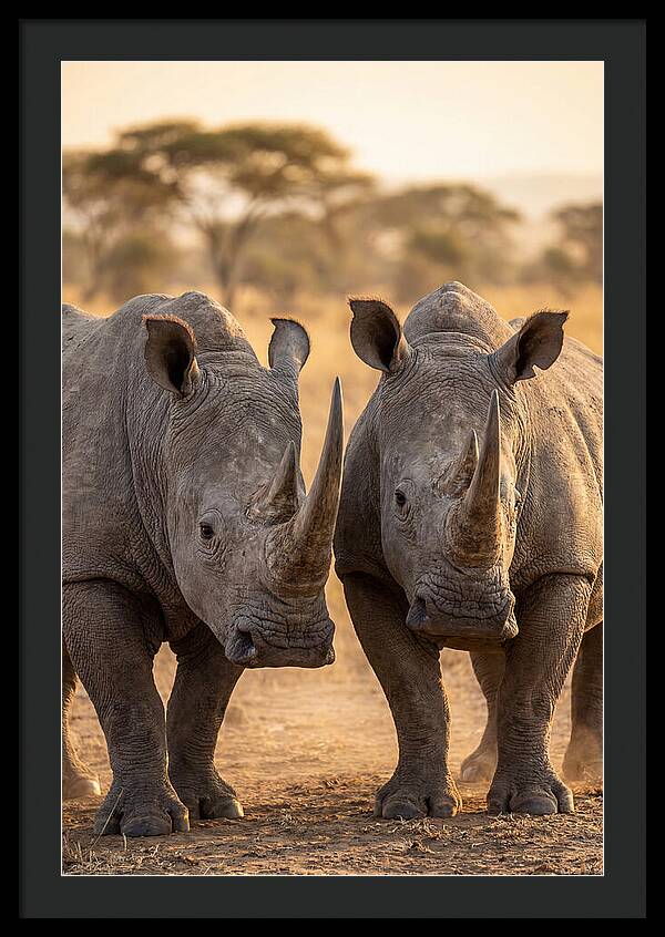 African Rhinos In Harmony