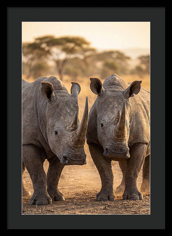African Rhinos In Harmony