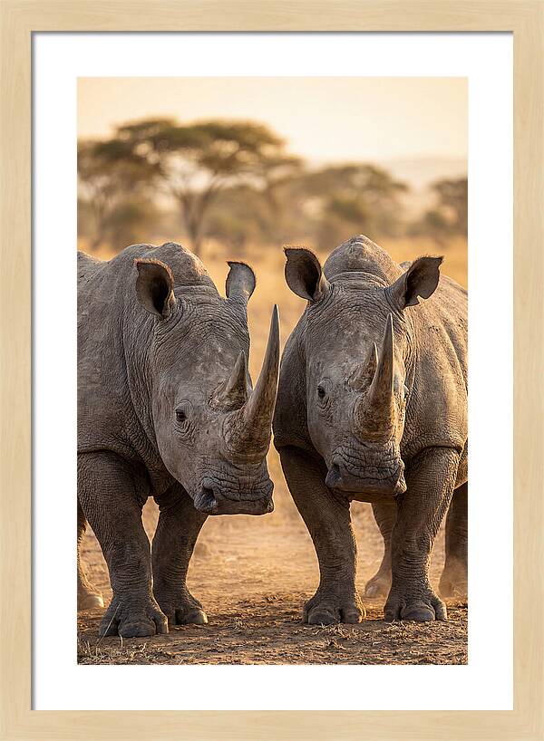 African Rhinos In Harmony