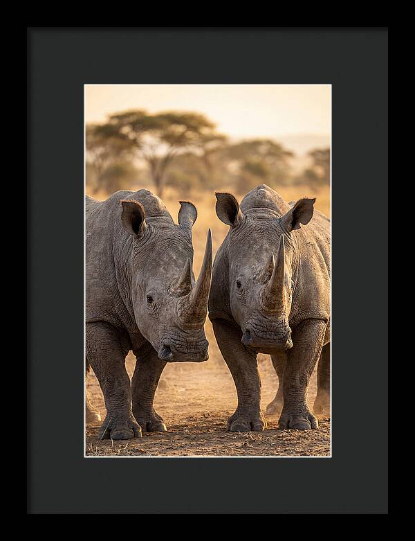 African Rhinos In Harmony