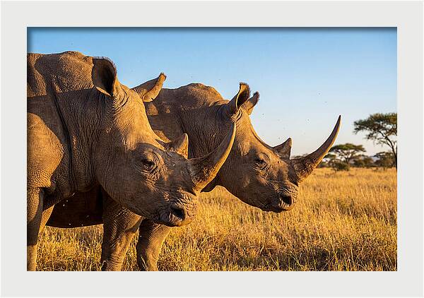 African Rhinos On The Plains
