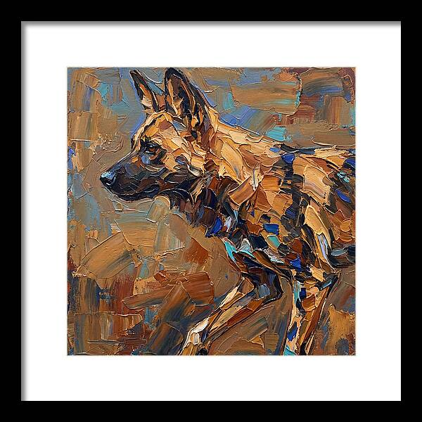 African Wild Dog In Palette Knife Style